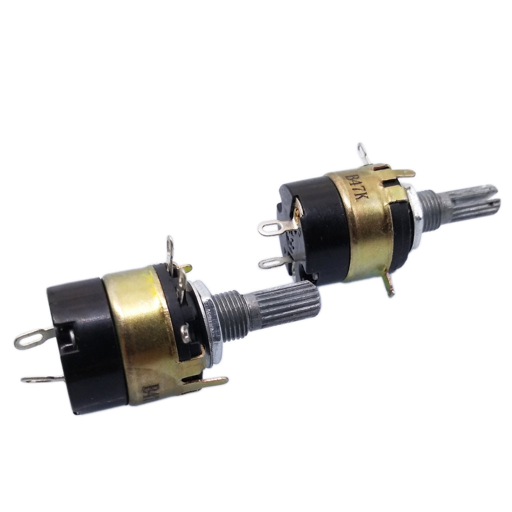 US Stock 2pcs 47K ohm B47K Linear Potentiometer ON/OFF Switch WH137-2 RV137-2