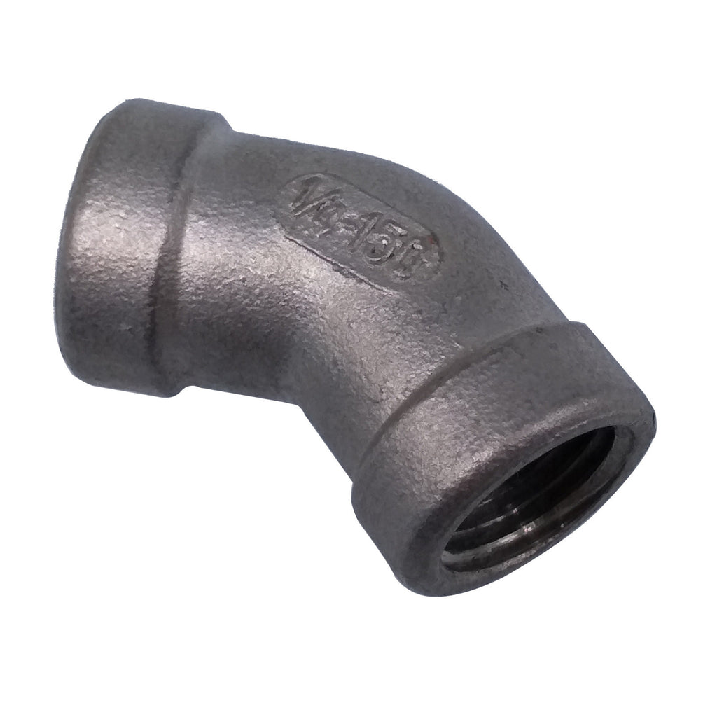 US Stock 2x 1/4" Elbow 45 Degree Angled 304 SS Female Threaded Pipe Fitting NPT