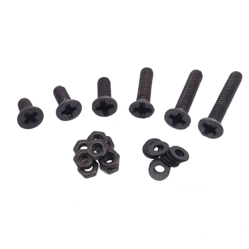 600pcs M2 Flat Head Black Screws with Nuts Washers Assortment Kit