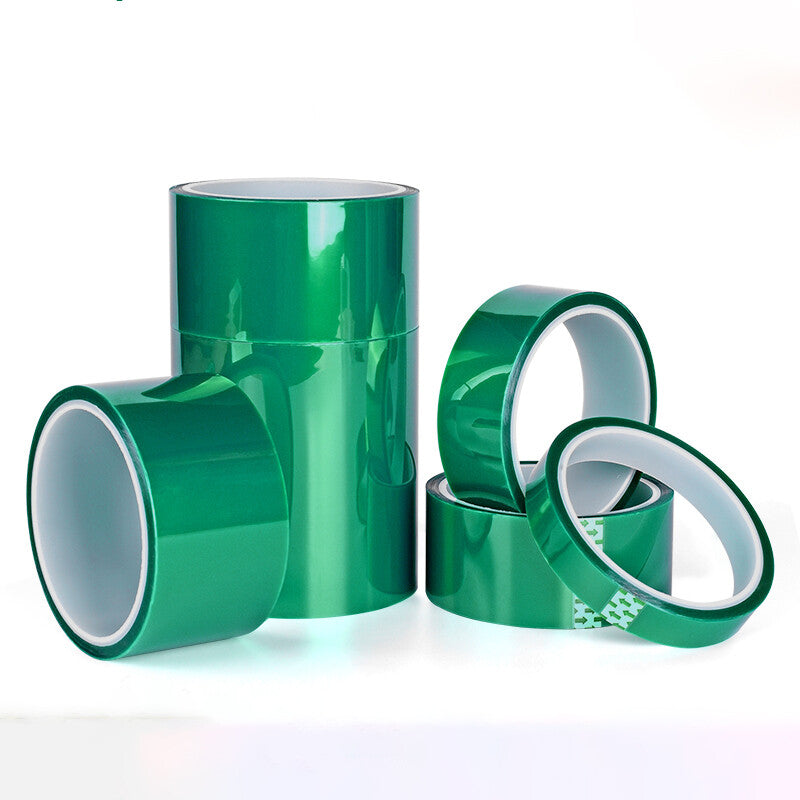 5 Roll Heat Resistant PET Green Tape High Temperature 33m(100ft)/Roll Width 50mm
