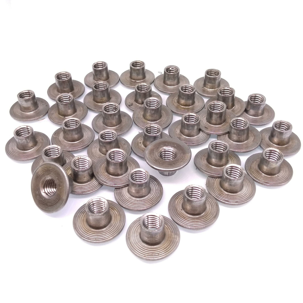 50pcs M8 x 10 Cold Heading Round Base Weld Nut Through-Hole Insert Tee Nut
