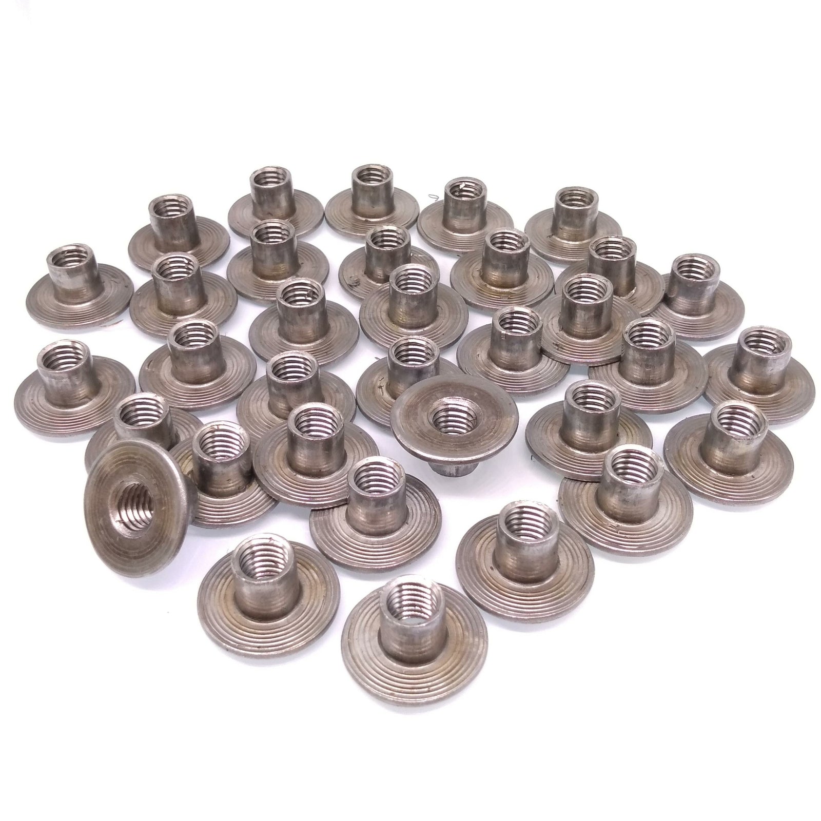 50pcs M8 x 10 Cold Heading Round Base Weld Nut Through-Hole Insert Tee Nut