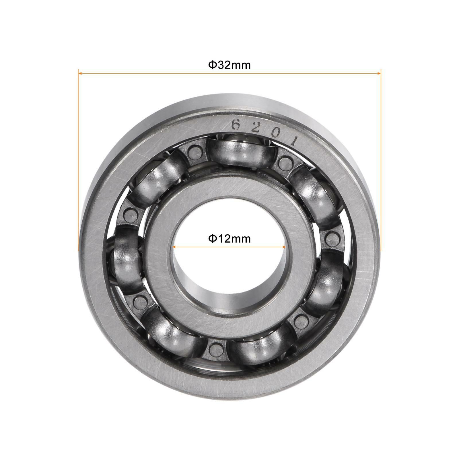 6201 Deep Groove Ball Bearings 12x32x10mm CN Open Type Chrome Steel