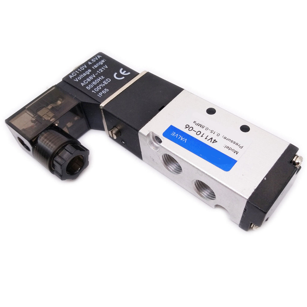 4V110-06 AC 110V 5 Way 2 Position 1/8" Pneumatic Solenoid Valve