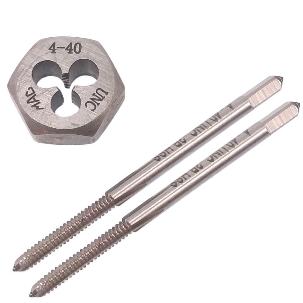 HSS 4-40 Taper & Plug Tap & 4-40 Hexagon Die Thread Right Hand Set