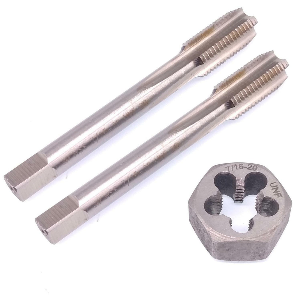 HSS 7/16-20 Taper & Plug Tap & 7/16-20 Hexagon Die Thread Right Hand Set