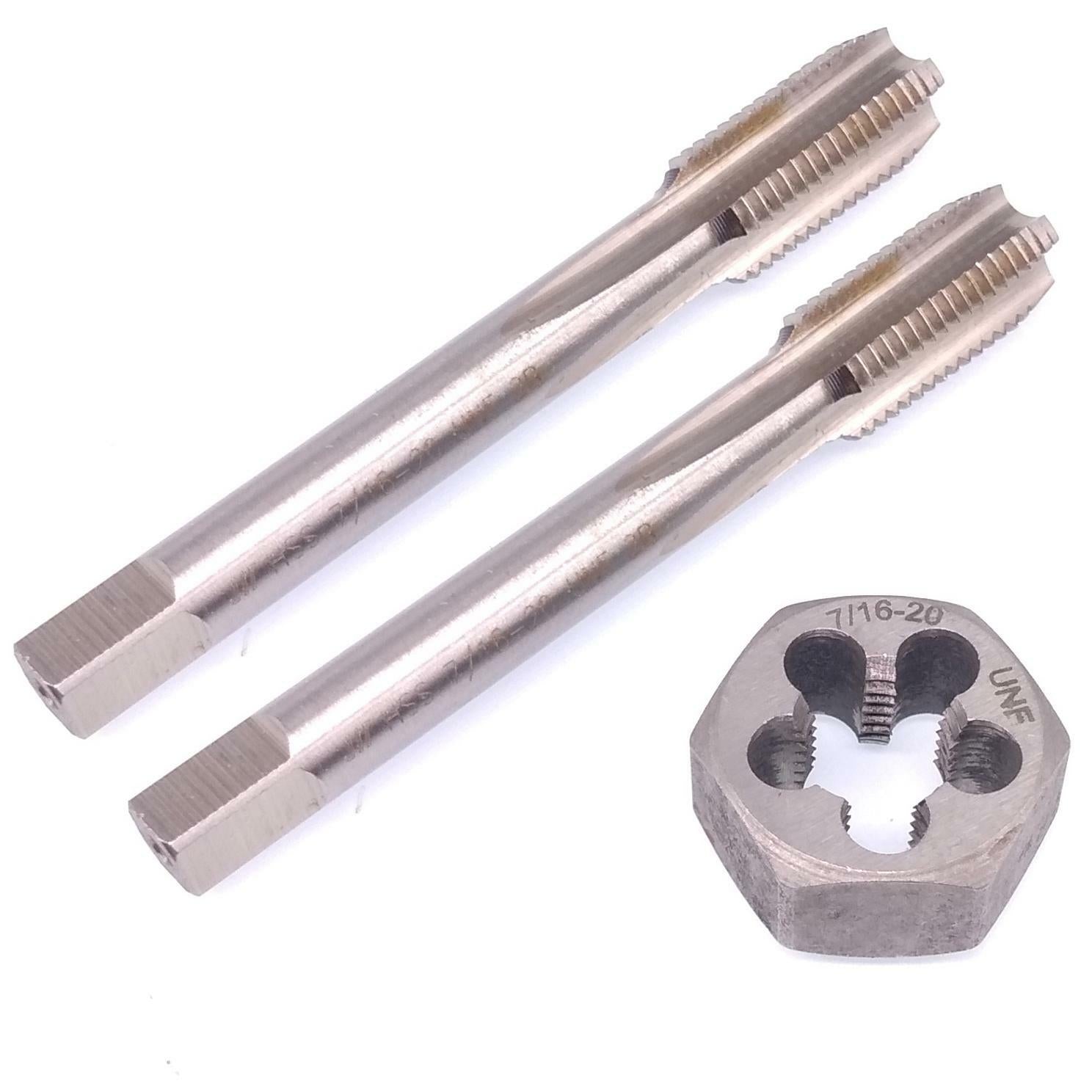 HSS 7/16-20 Taper & Plug Tap & 7/16-20 Hexagon Die Thread Right Hand Set
