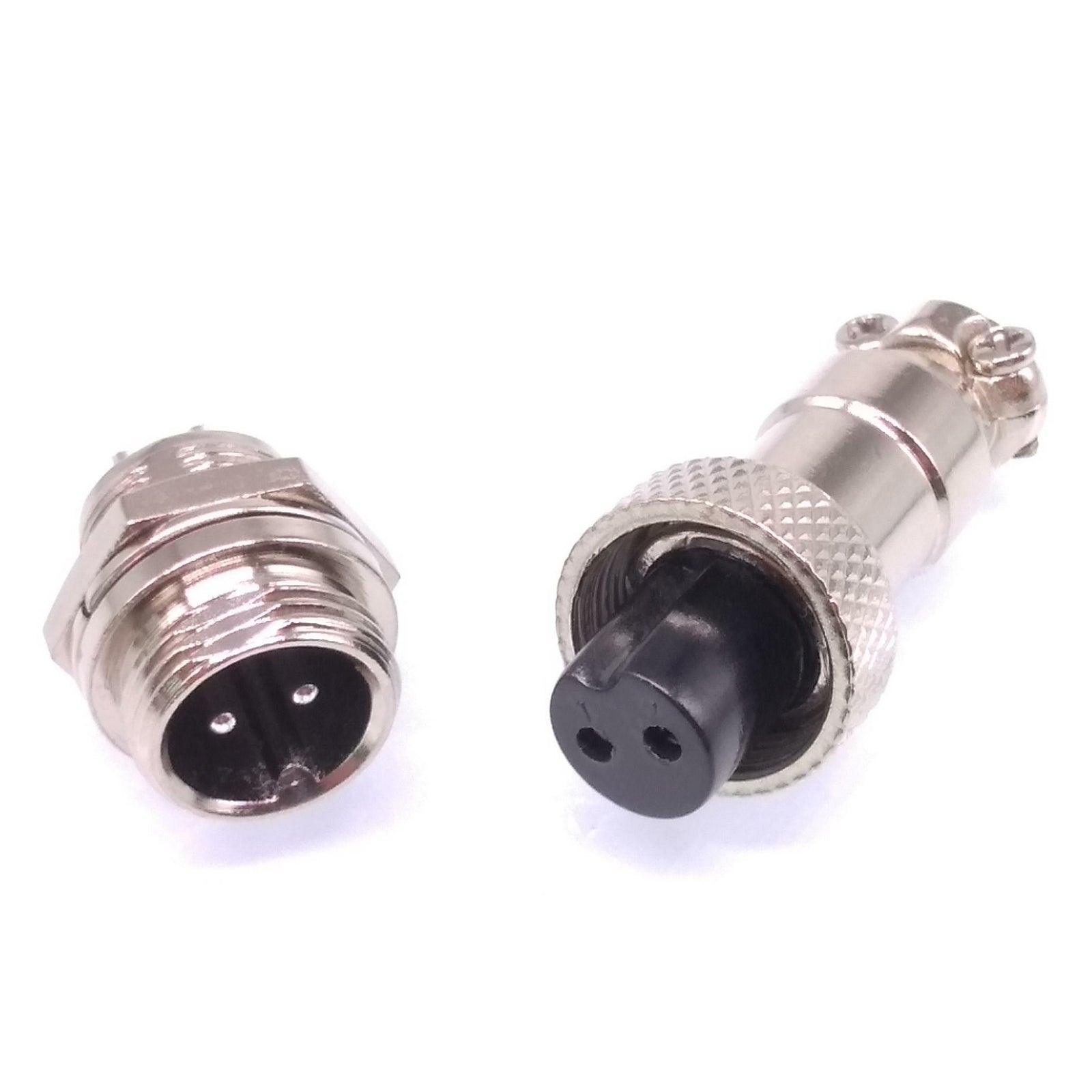 AU Stock 5Set GX12 2Pin 12mm Panel Mounting Metal Aviation Connector Plug Socket