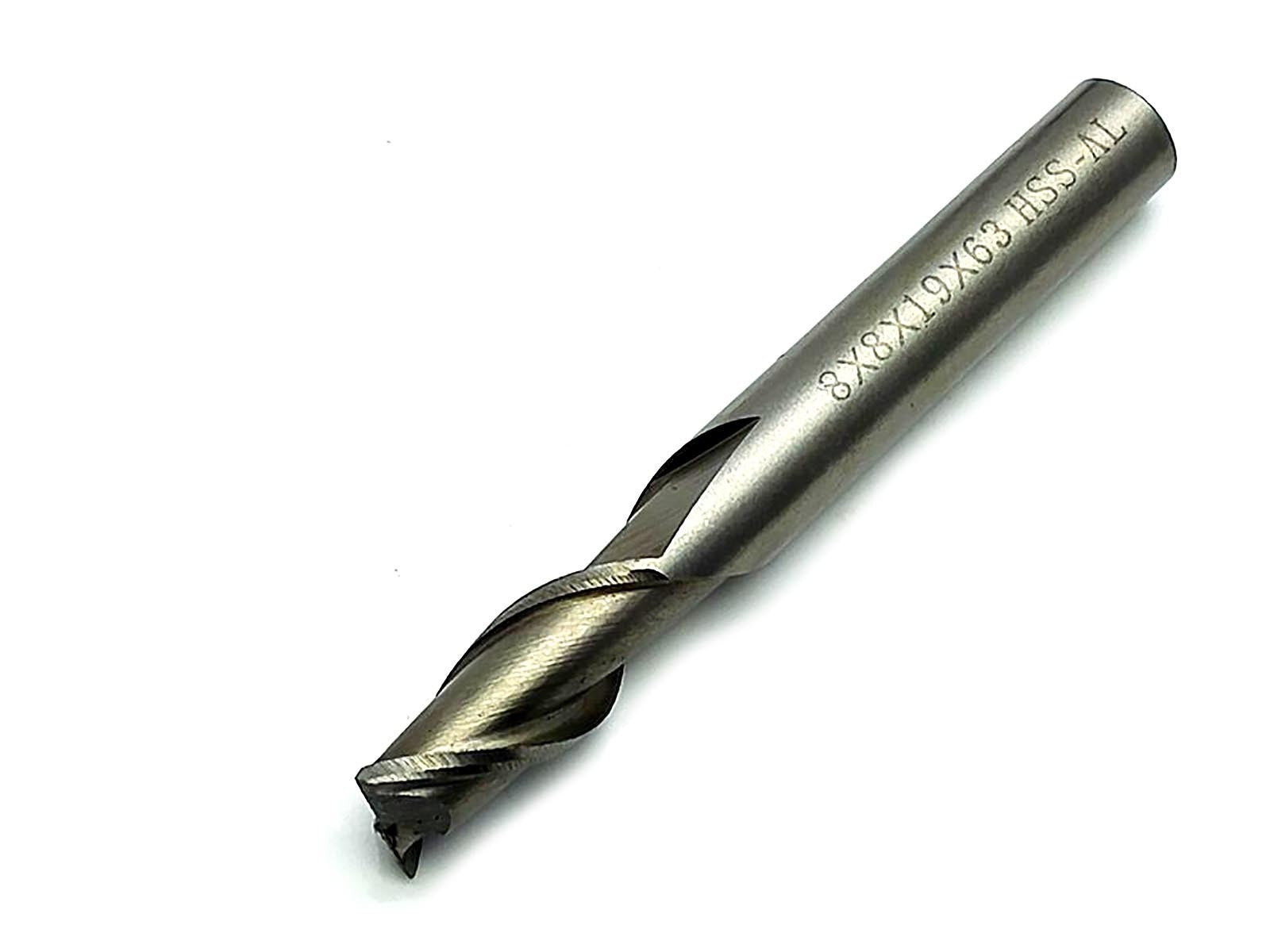 US Stock 3pcs 8mm Two 2 Flute HSS & Aluminium End Mill Cutter CNC Bit
