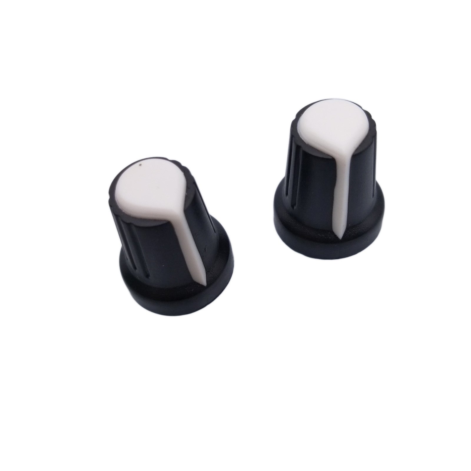 US Stock 20pcs Hi-Fi CD Volume Tone Control Potentiometer Knob 6mm Black White
