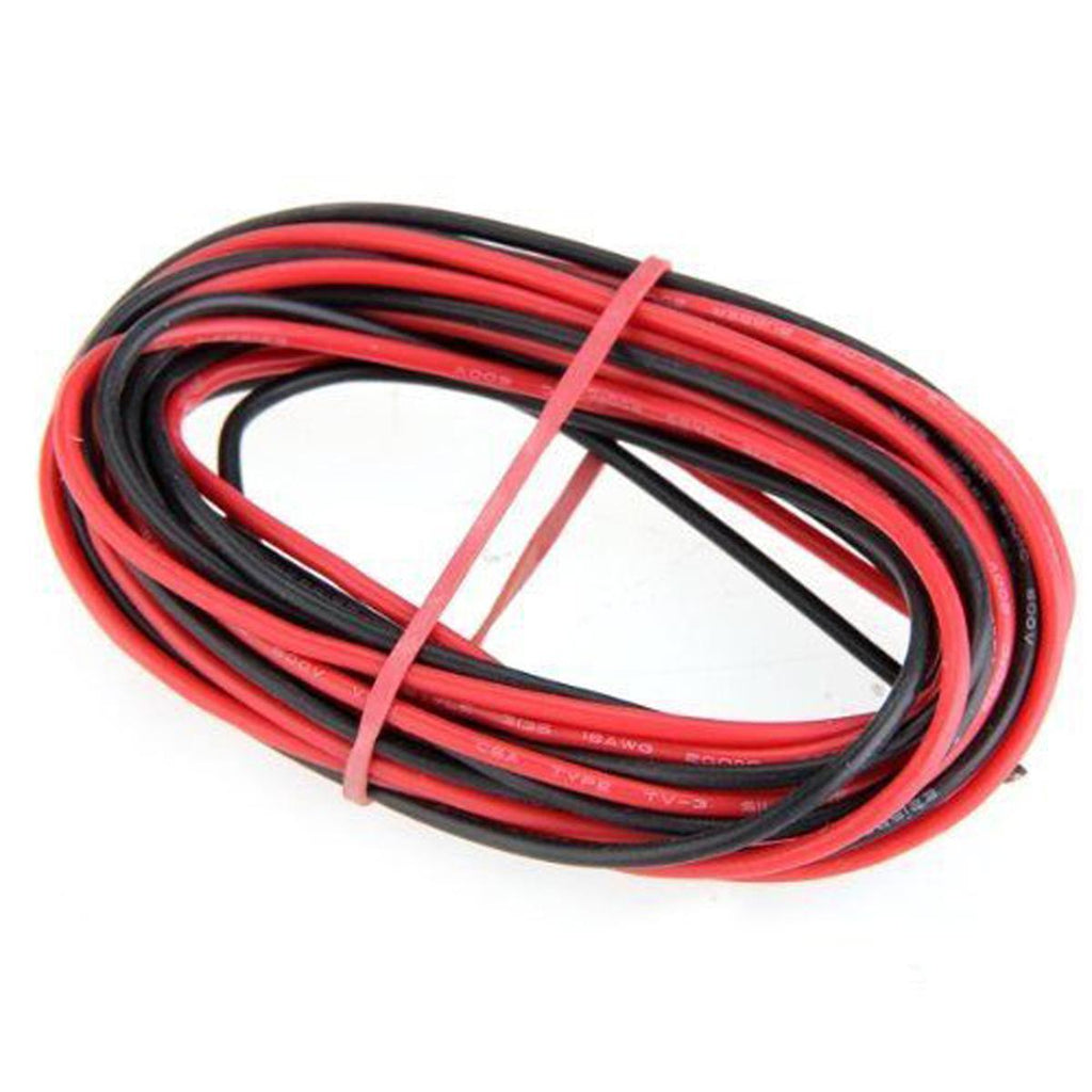 US Stock 2pcs 20 Feet 20 AWG Silicone Rubber Wire Cable Red Black Flexible