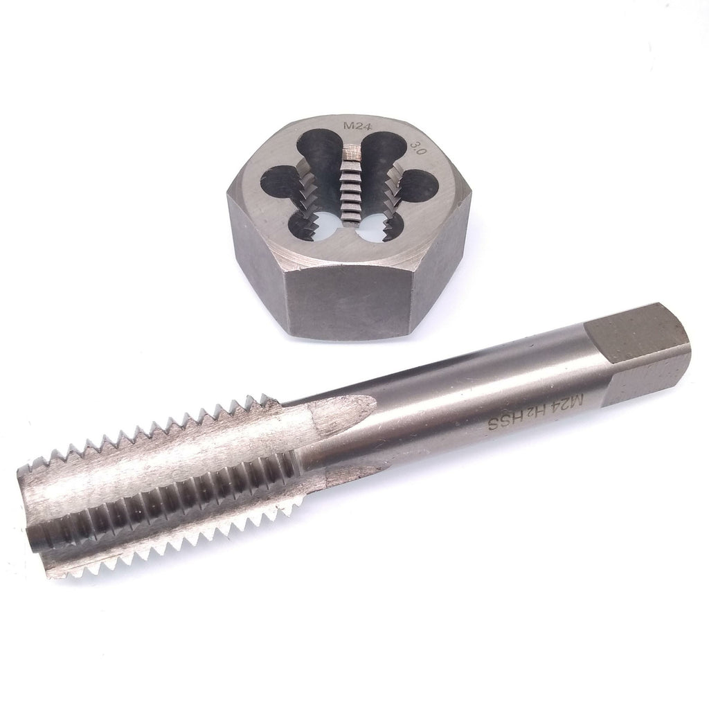 US Stock HSS M24 x 3mm Tap & M24 x 3mm Hexagon Die Metric Thread Right Hand Set