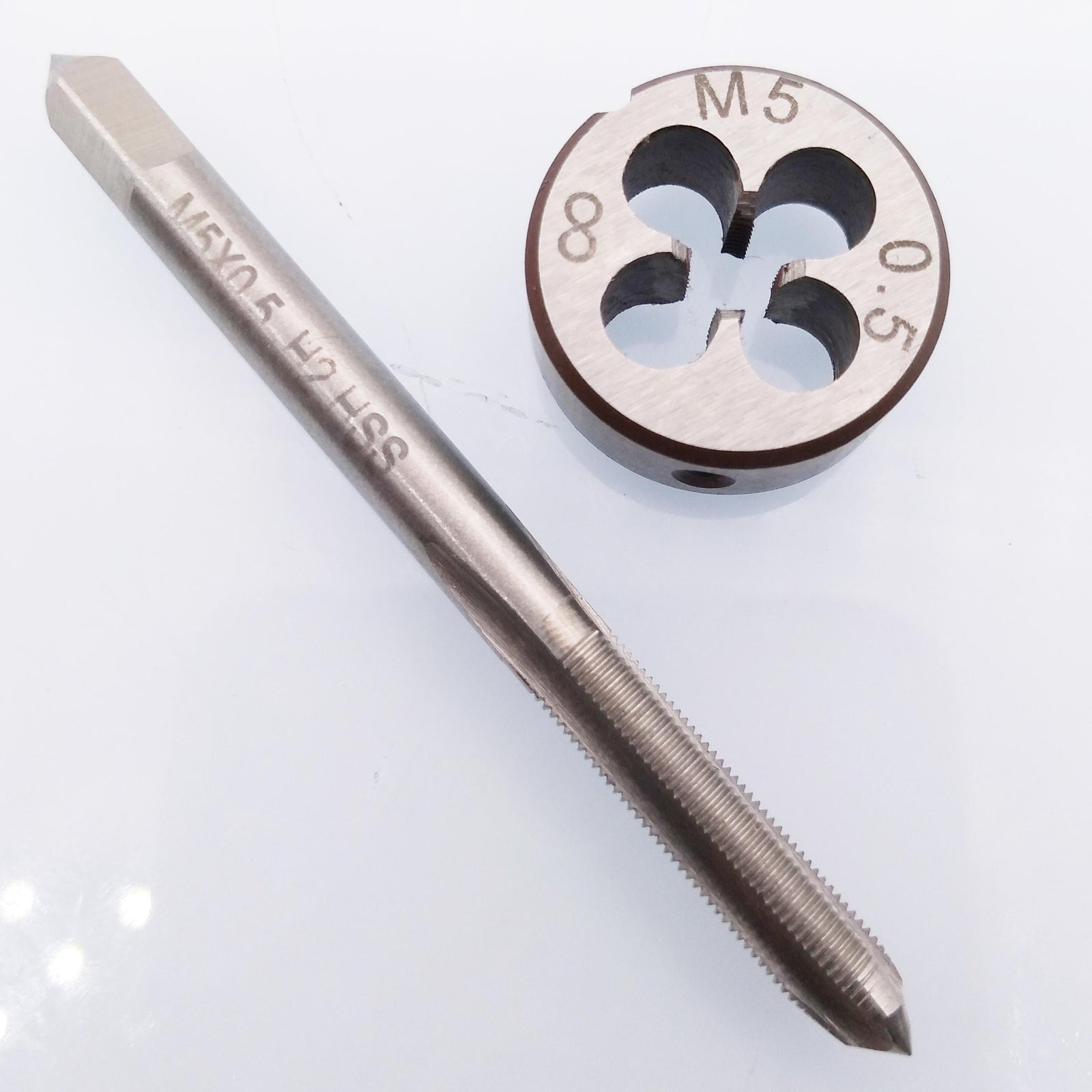 US Stock HSS M5 x 0.5mm Tap & M5 x 0.5mm Die Metric Thread Right Hand