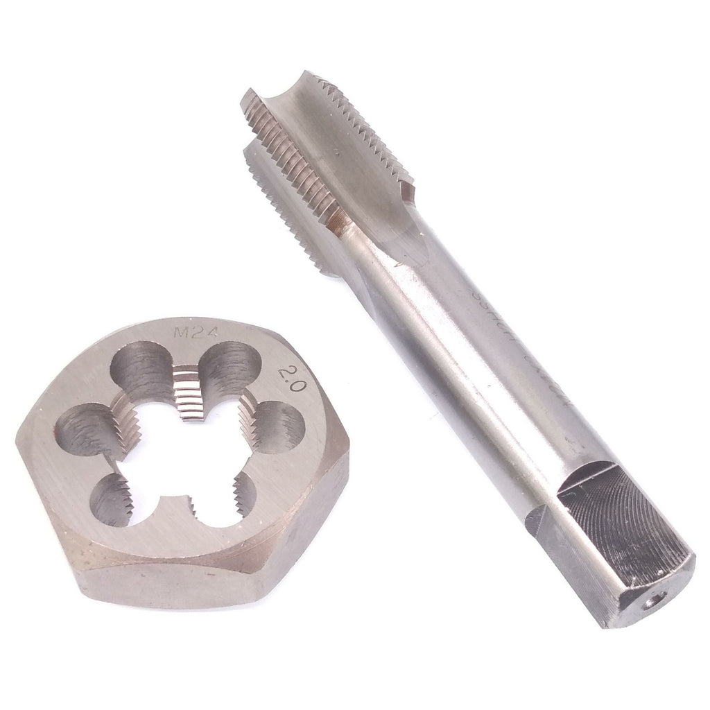 US Stock HSS M24 x 2mm Tap & M24 x 2mm Hexagon Die Metric Thread Right Hand Set
