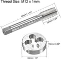 HSS High Speed Steel M12 x 1mm Tap & M12 x 1.0mm Die Metric Thread Right Hand