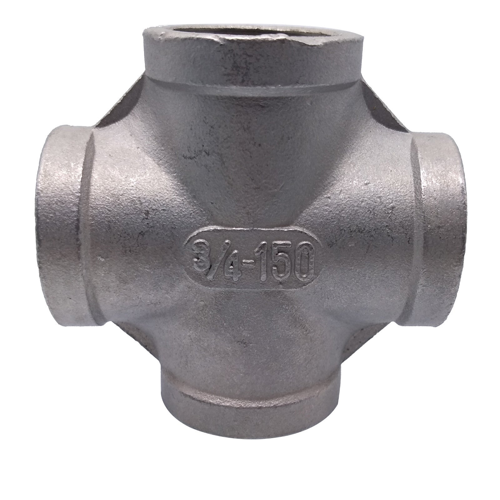 US Stock 3/4" Thread 4 Way Female Cross Coupling Connector SS Pipe Fitting NPT