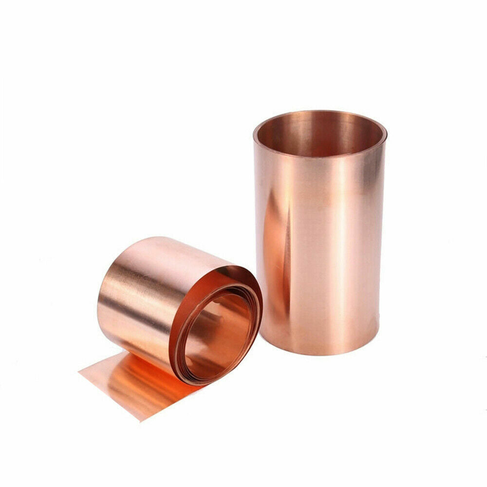 1pc 0.3mm ±10% x 100mm x 1000mm 99.9% Pure Copper T2 Cu Metal Sheet Foil Plate