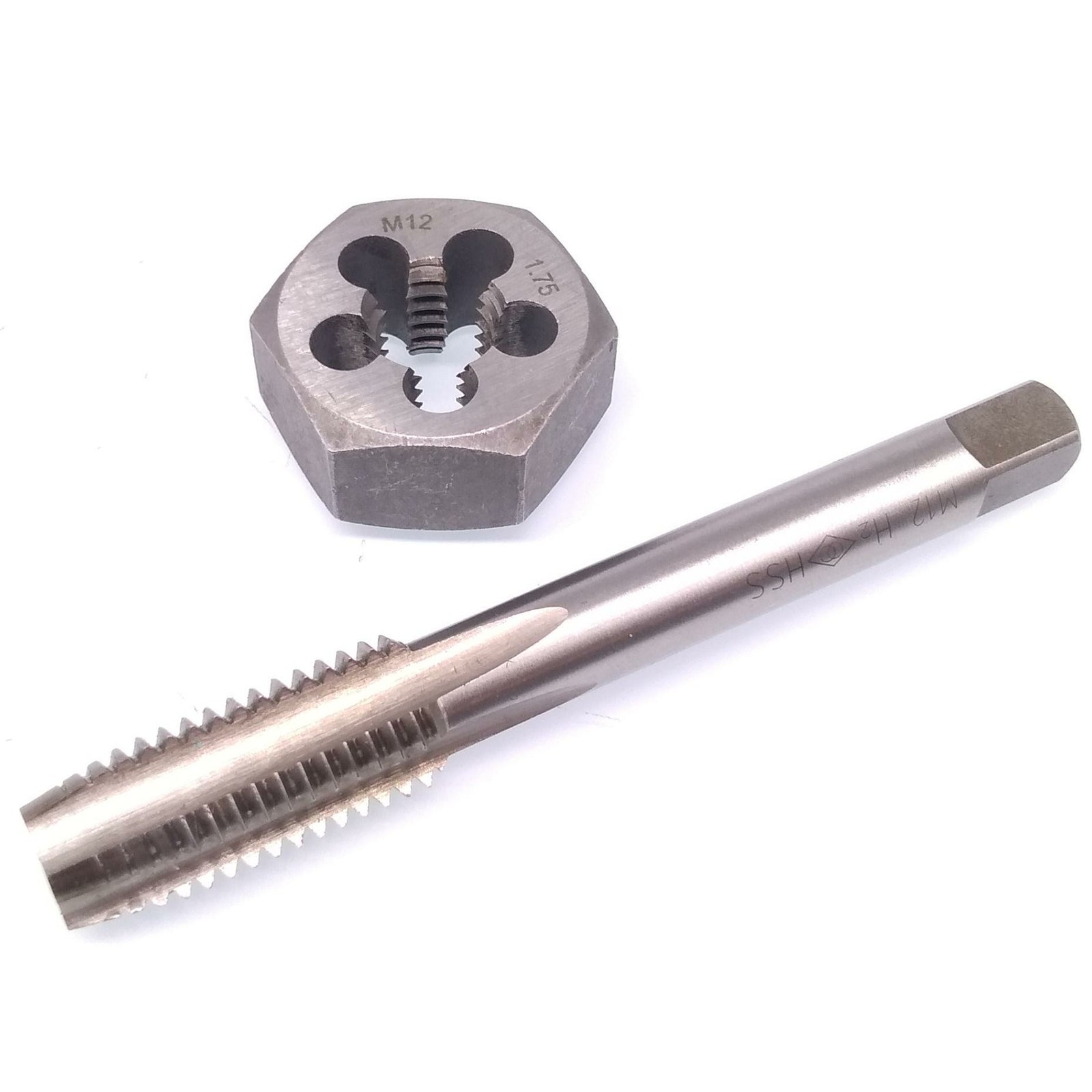 HSS M12 x 1.75mm Tap & M12 x 1.75mm Hexagon Die Metric Thread Right Hand Set