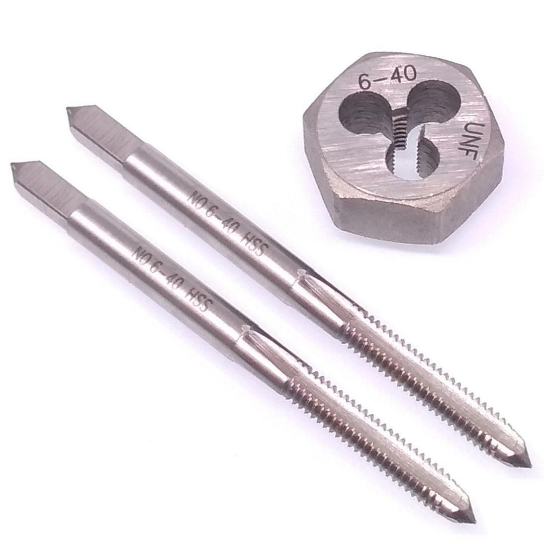 HSS 6-40 Taper & Plug Tap & 6-40 Hexagon Die Thread Right Hand Set
