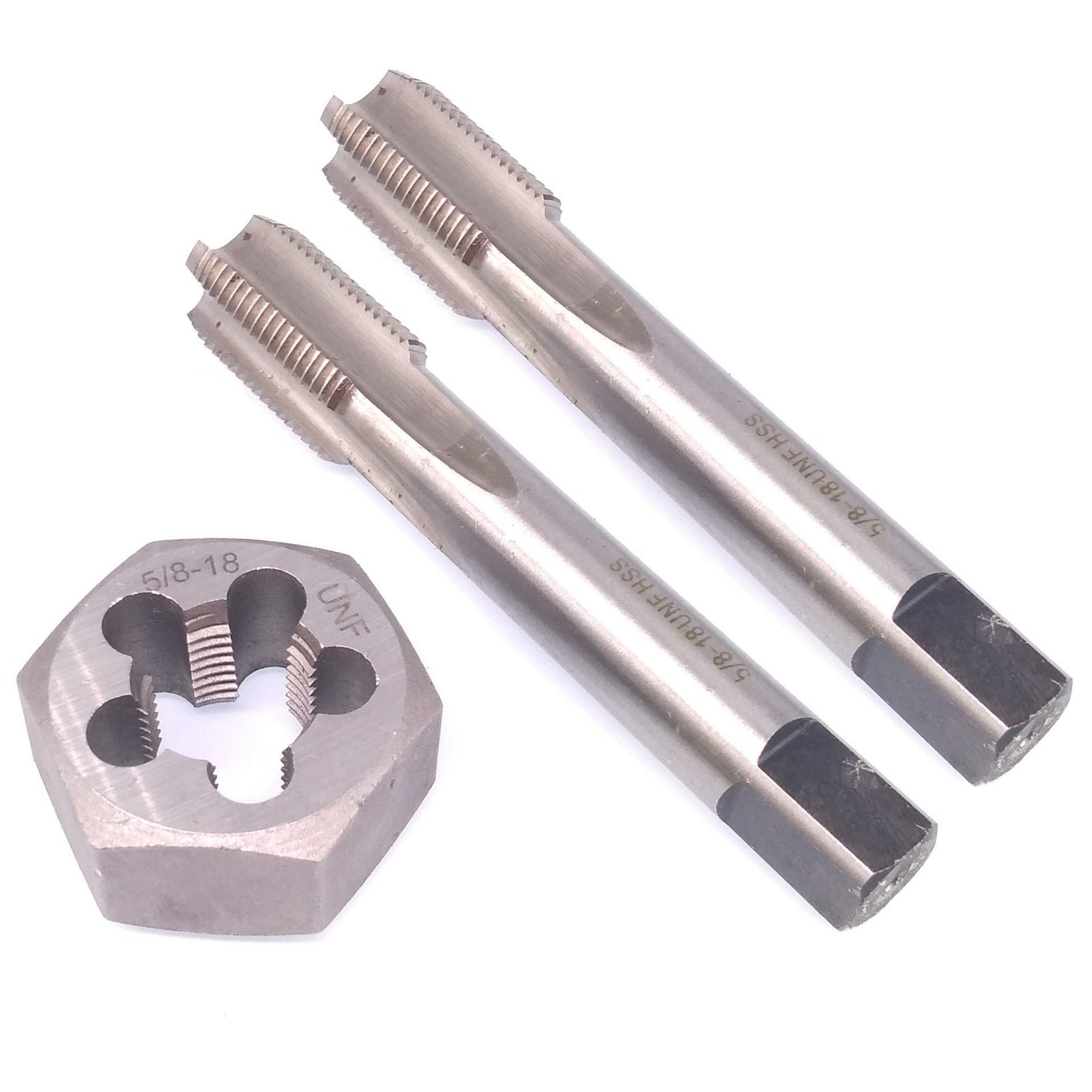 HSS 5/8-18 Taper & Plug Tap & 5/8-18 Hexagon Die Thread Right Hand Set