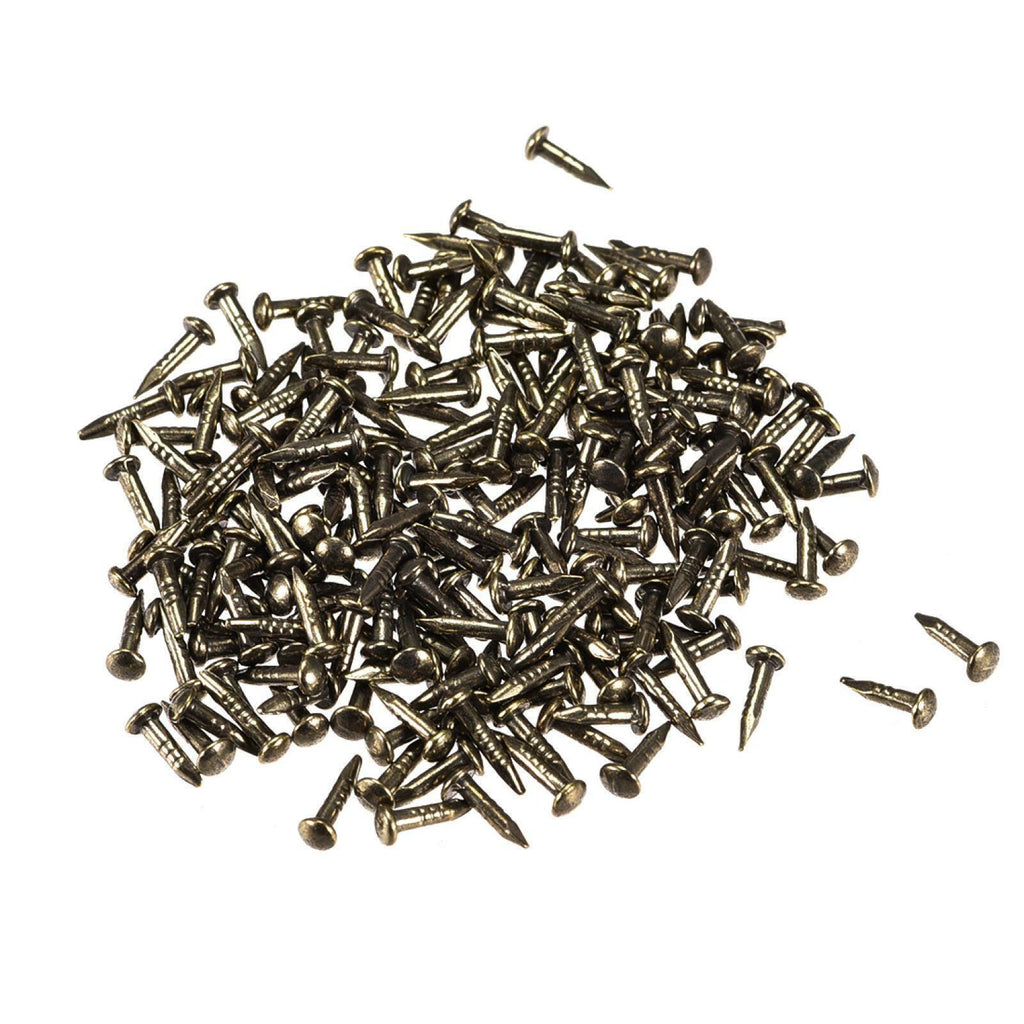 200pcs Tiny Nails 1X6mm for DIY Decorative Household Accessories Bronze Tone