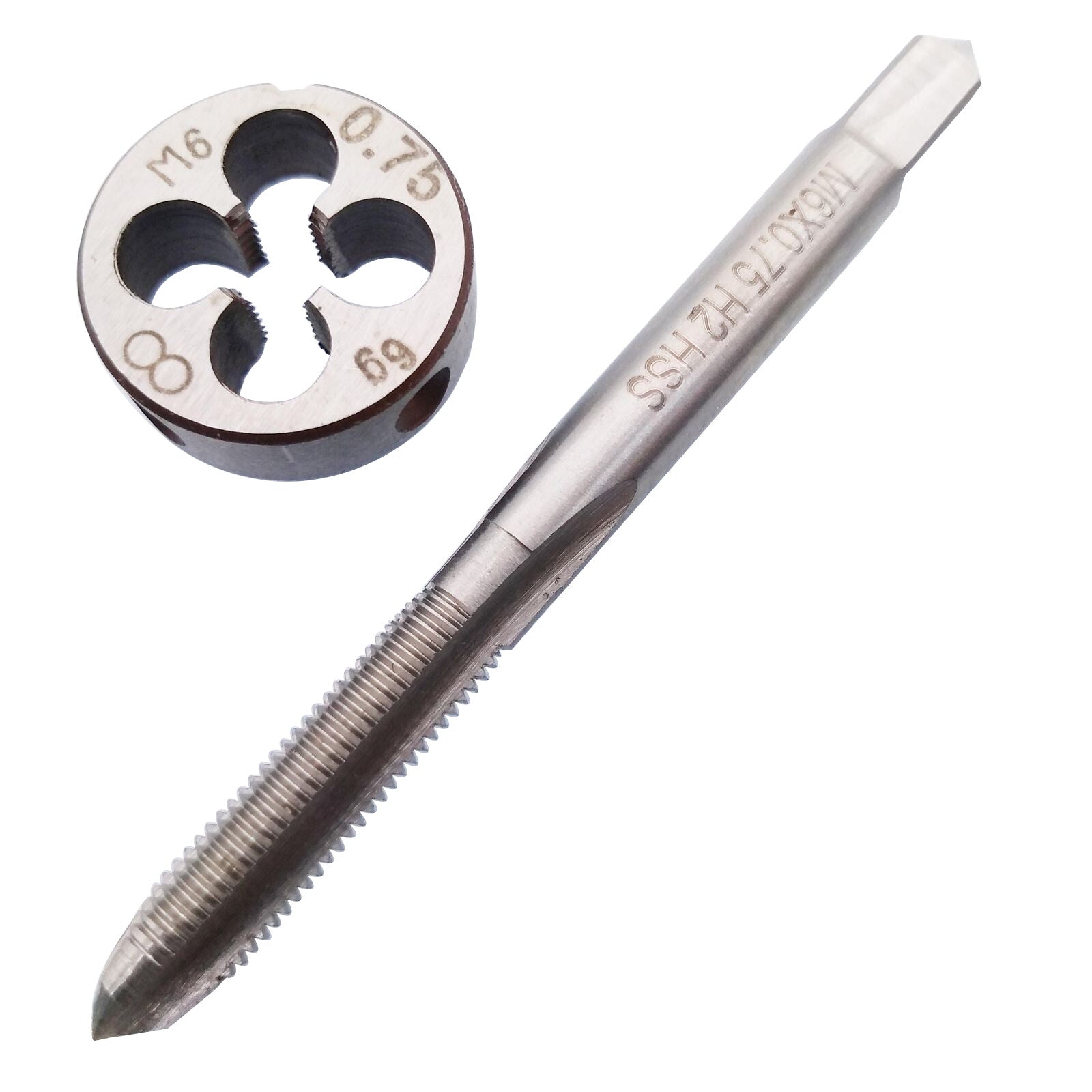HSS M6 x 0.75mm Tap & M6 x 0.75mm Die Metric Thread Right Hand