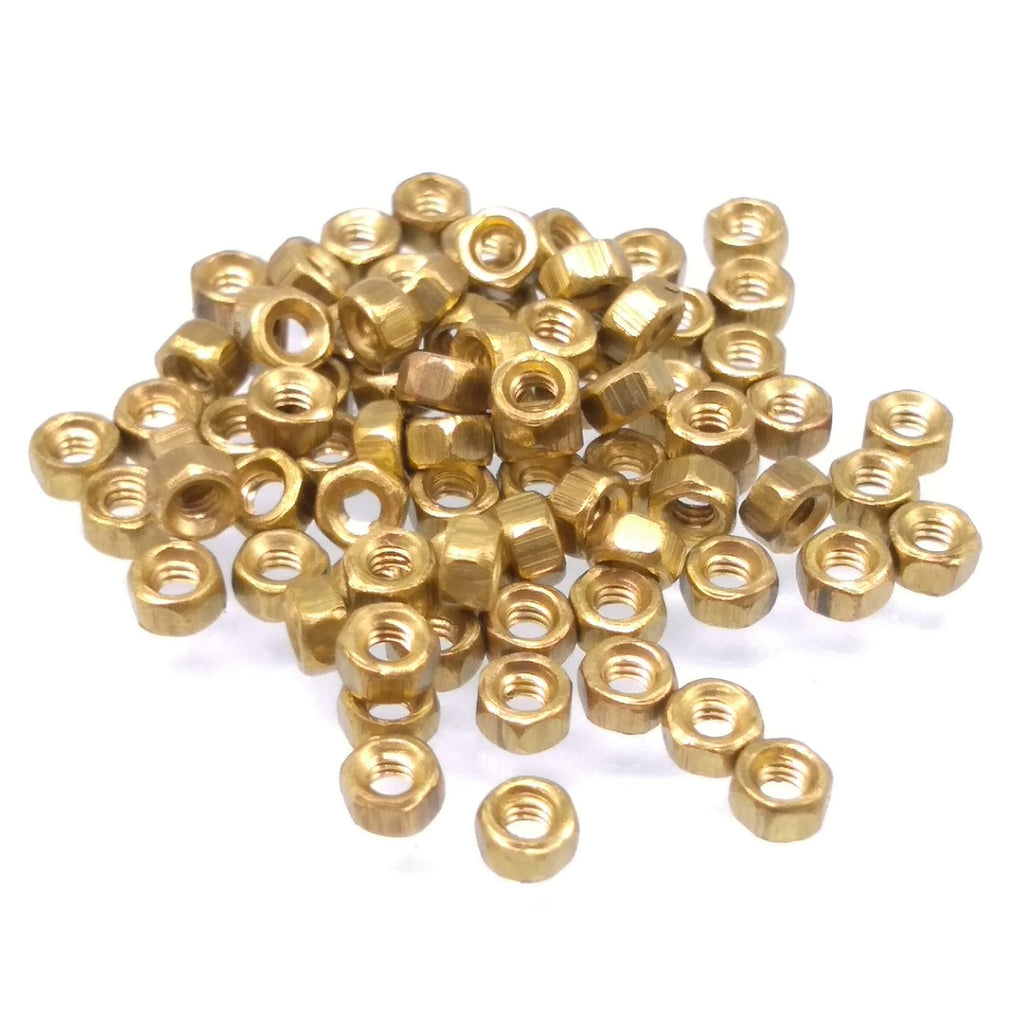AU Stock100pcs M1.4 Solid Brass Full Hex Nuts For Bolts and Screws