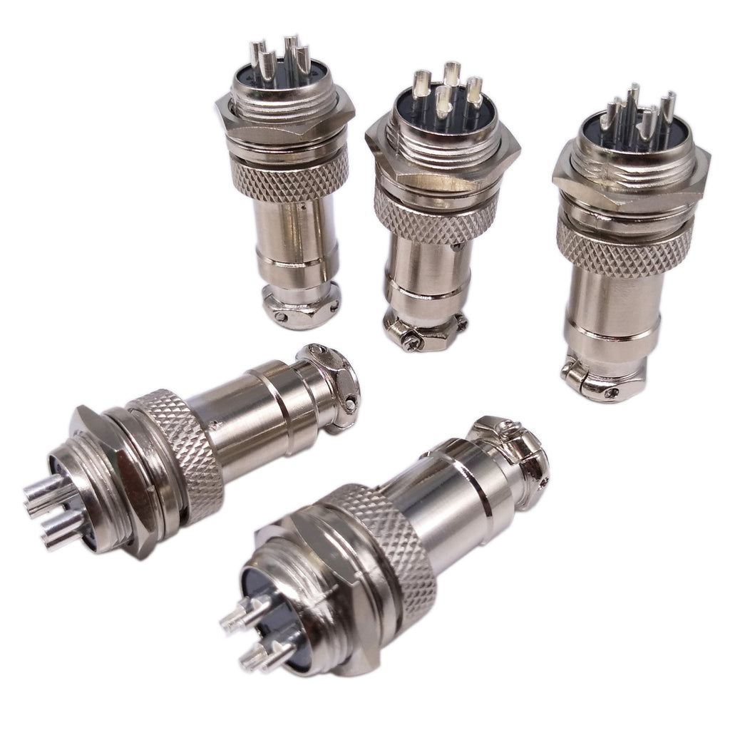 US Stock 5 Pair Aviation Plug 4 Pin Male Female Panel Wire Connector 16mm GX16-4