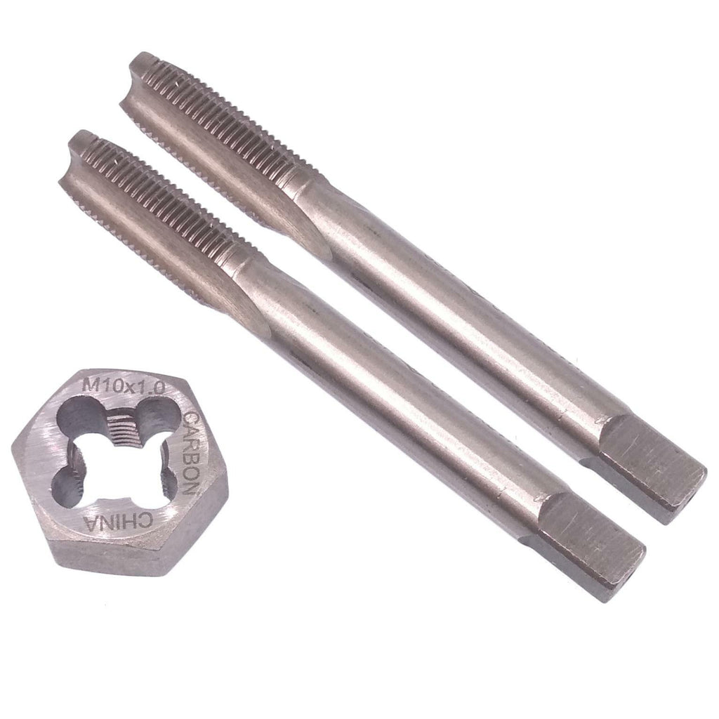 HSS M10x1mm Taper & Plug Tap & M10x1mm Hexagon Die Metric Thread Right Hand Set
