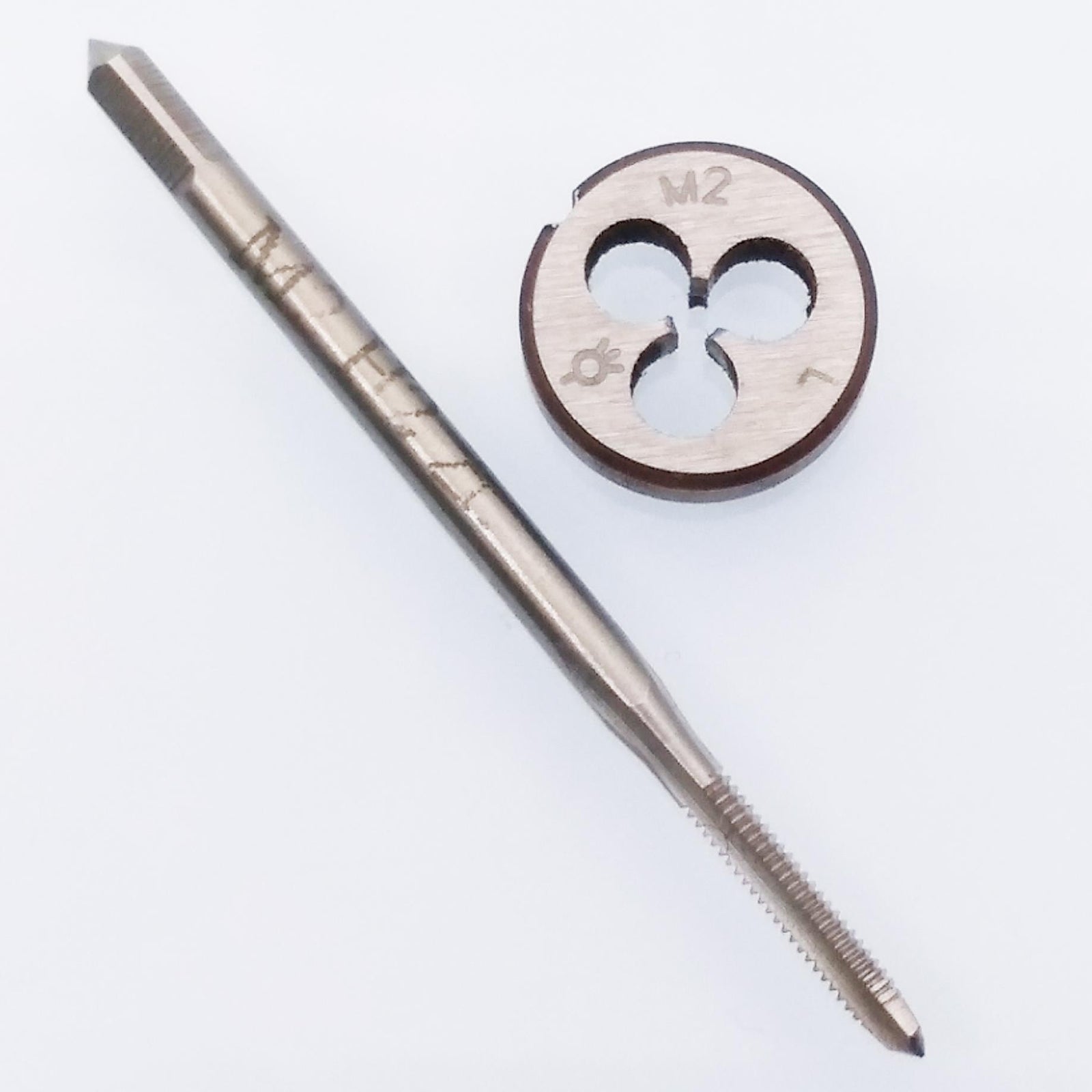 US Stock HSS M2 x 0.4mm Tap & M2 x 0.4mm Die Metric Thread Left Hand