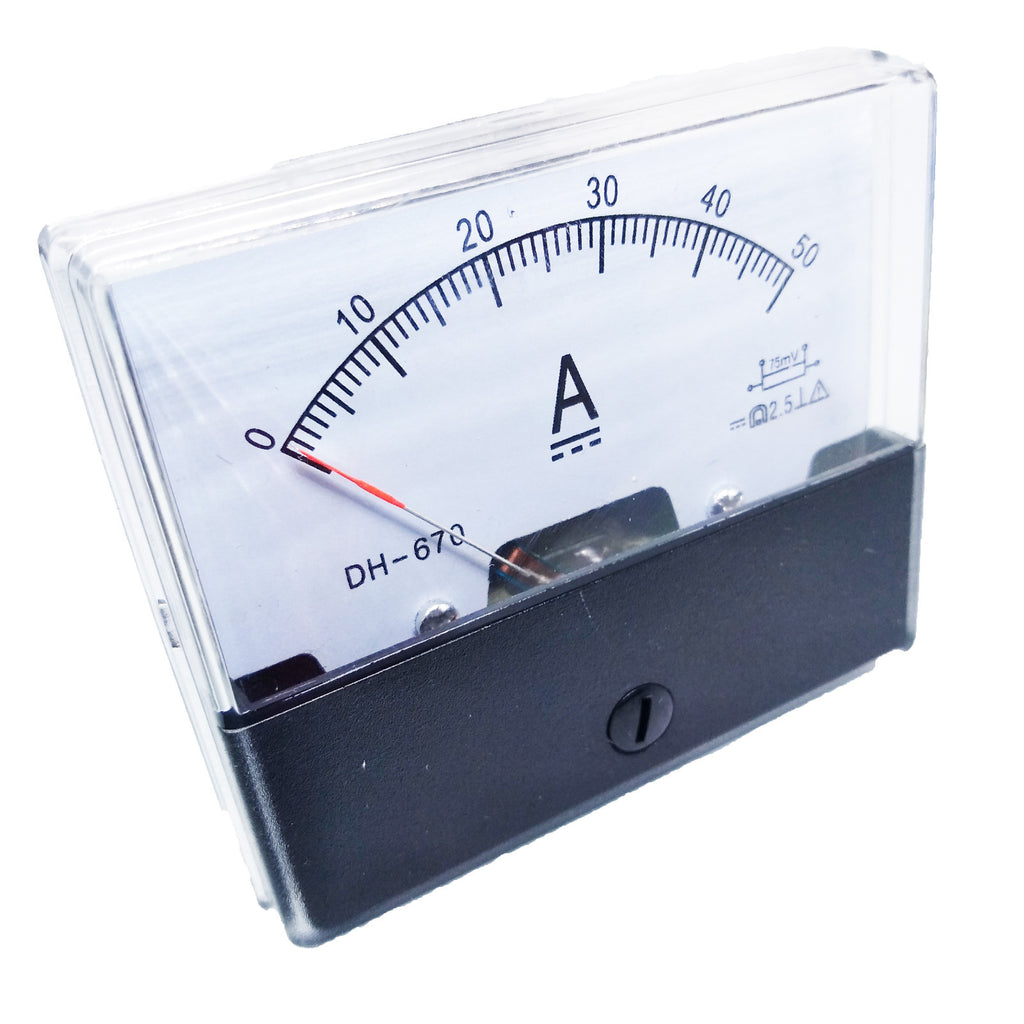 US Stock Analog Panel AMP Current Ammeter Meter Gauge DH-670 0-50A DC & Shunt