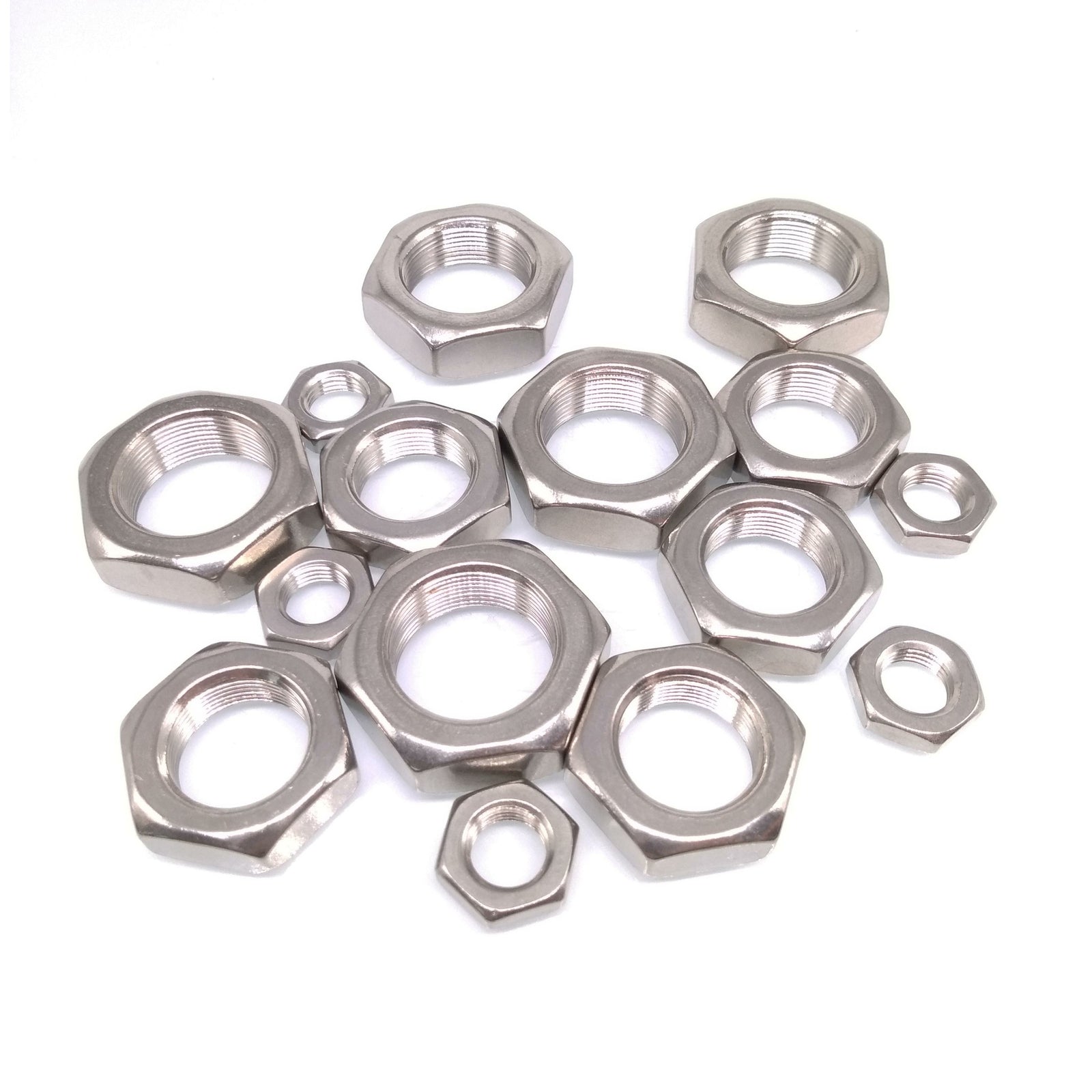 20pcs M14 x 1.25mm Fine Thread Hex Half Thin Jam Nuts A2 304 Stainless Steel