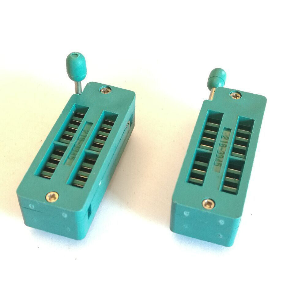 US Stock 2x 18 Pin 2.54mm ZIF ZIP IC Test DIP Board Socket Universal 218-3345