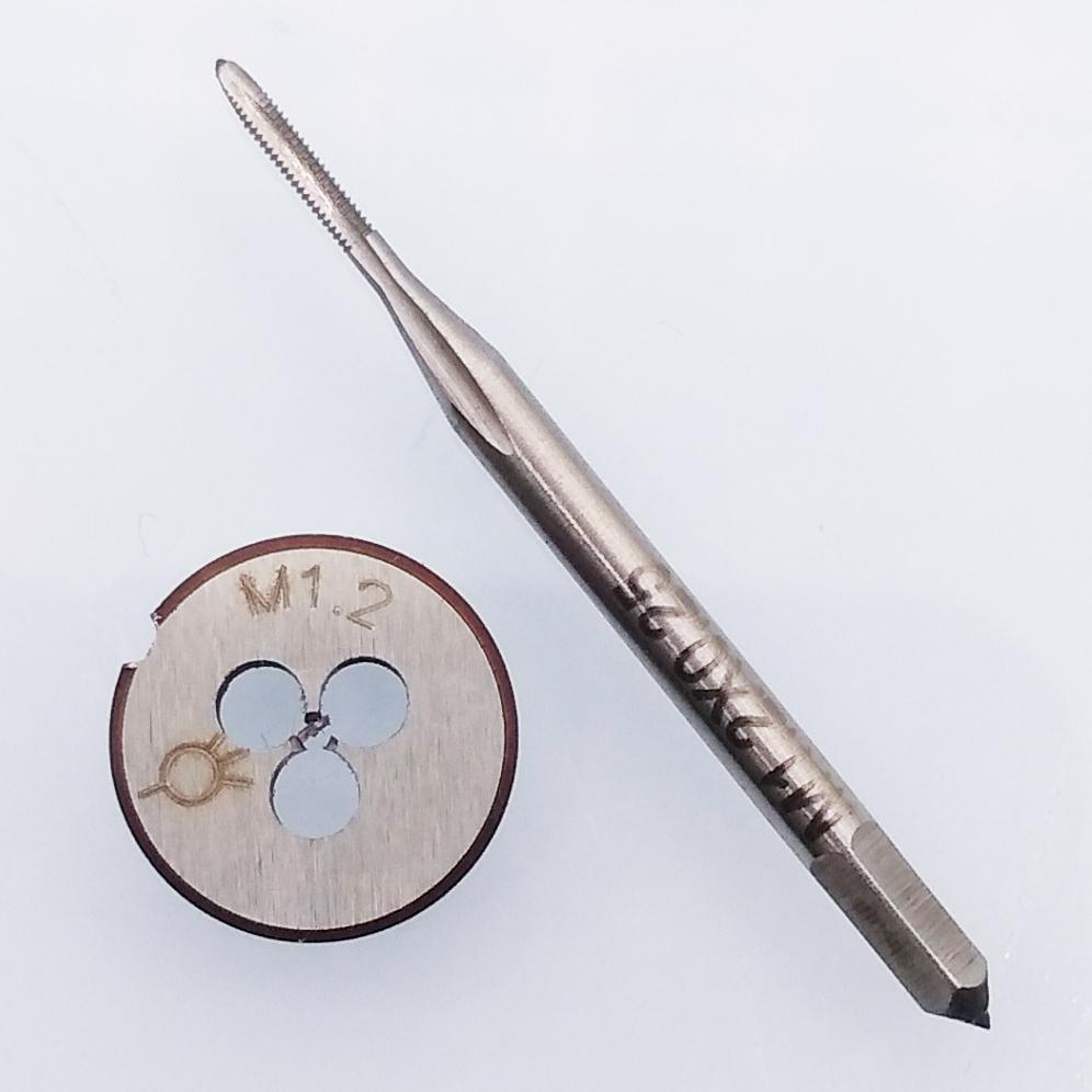 US Stock HSS M1.2 x 0.25mm Tap & M1.2 x 0.25mm Die Metric Thread Right Hand