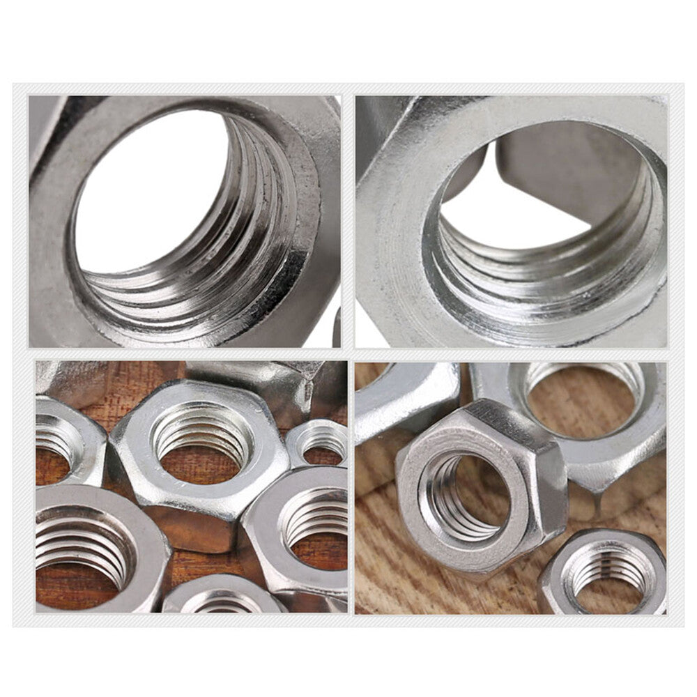 5pcs Hex Full Nuts Left Hand Reverse Thread M8 A2 Stainless Steel Zinc Plated