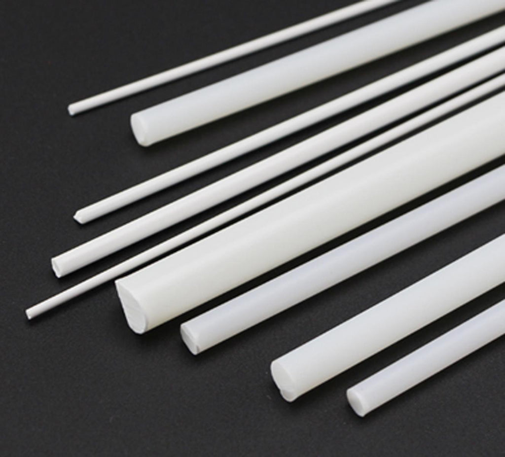 US Stock 10x ABS Styrene Plastic Round Bar Rod Dia 4mm ±10% 9.8" 250mm White