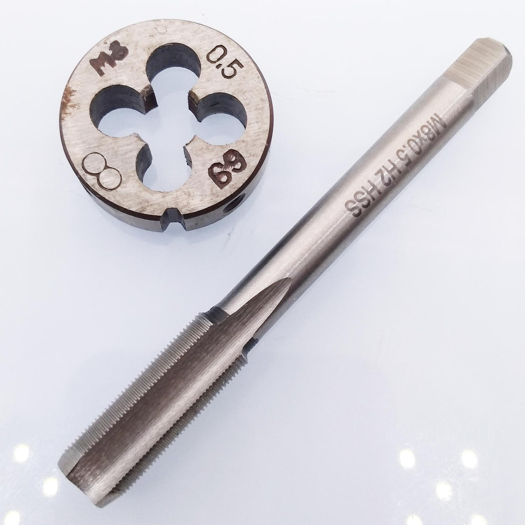 US Stock HSS M8 x 0.5mm Tap & M8 x 0.5mm Die Metric Thread Right Hand