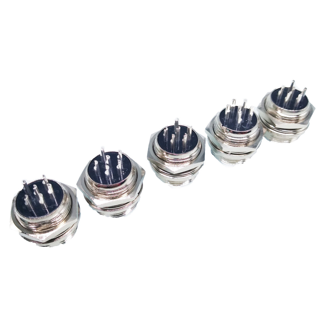 US Stock 5 Pair Aviation Plug 6 Pin Male Female Panel Wire Connector 16mm GX16-6
