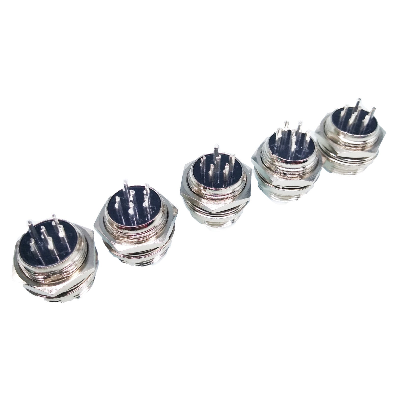 US Stock 5 Pair Aviation Plug 6 Pin Male Female Panel Wire Connector 16mm GX16-6
