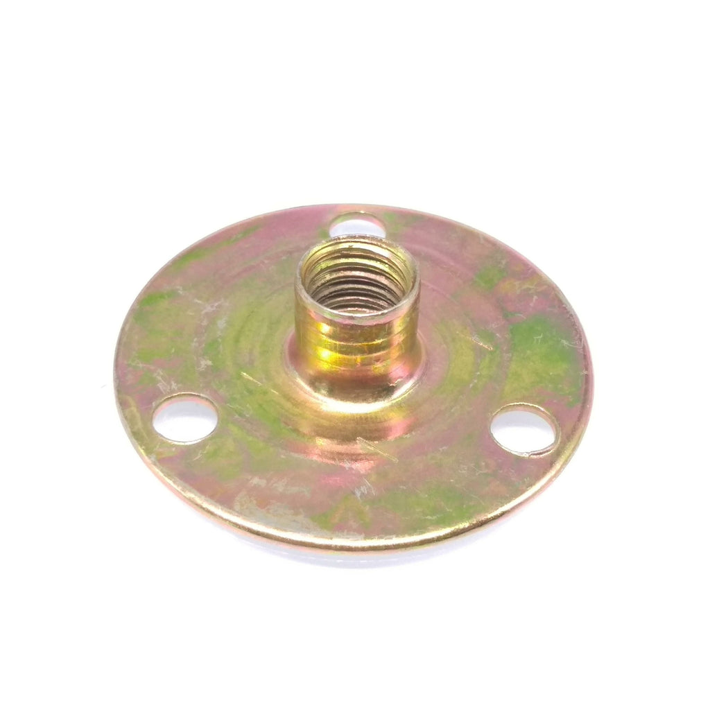 50pcs M8 x 37 x 1.2 Steel Round Base T Nut Three Brad Hole Furniture Tee Nut