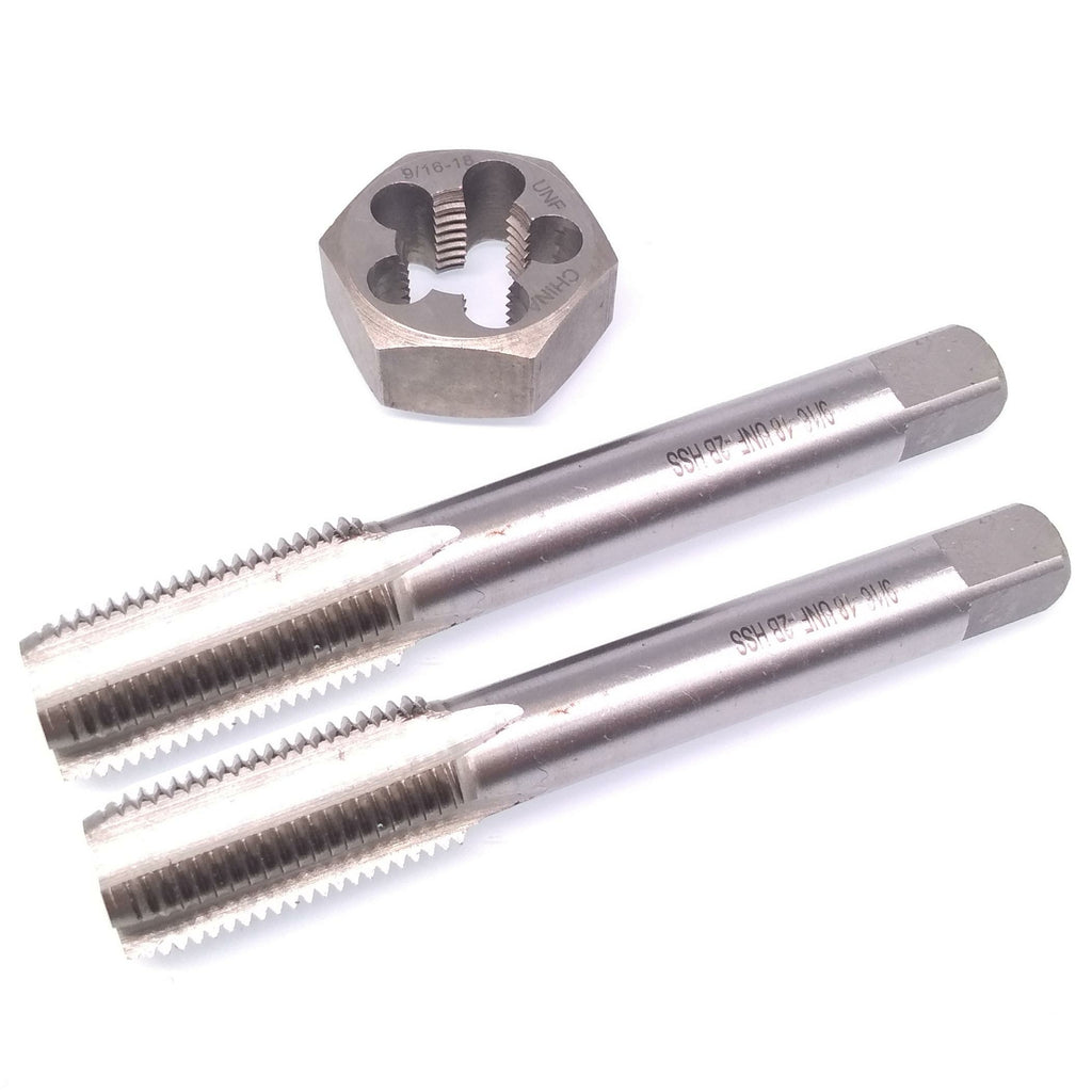 HSS 9/16-18 Taper & Plug Tap & 9/16-18 Hexagon Die Thread Right Hand Set
