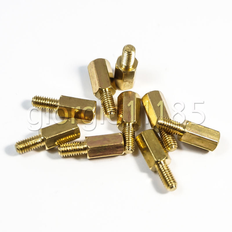 US Stock 40pcs M3 3mm Male Female Brass Standoff Spacer PCB Board Hex Screws Nut
