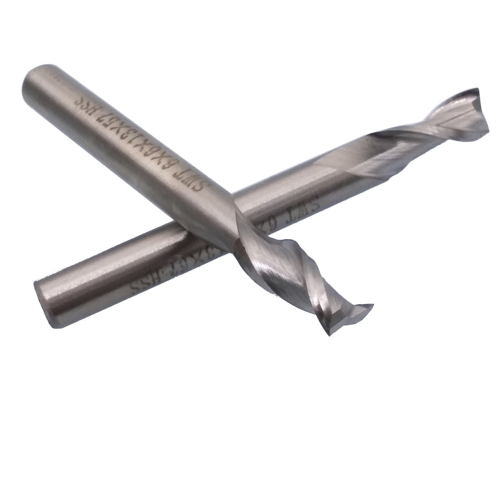 US Stock 3pcs 6mm Two 2 Flute HSS & Aluminium End Mill Cutter CNC Bit