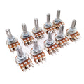 US Stock 10pcs 100K ohm B100K Dual Stereo Potentiometer Pots Shaft S 20mm 6Pin