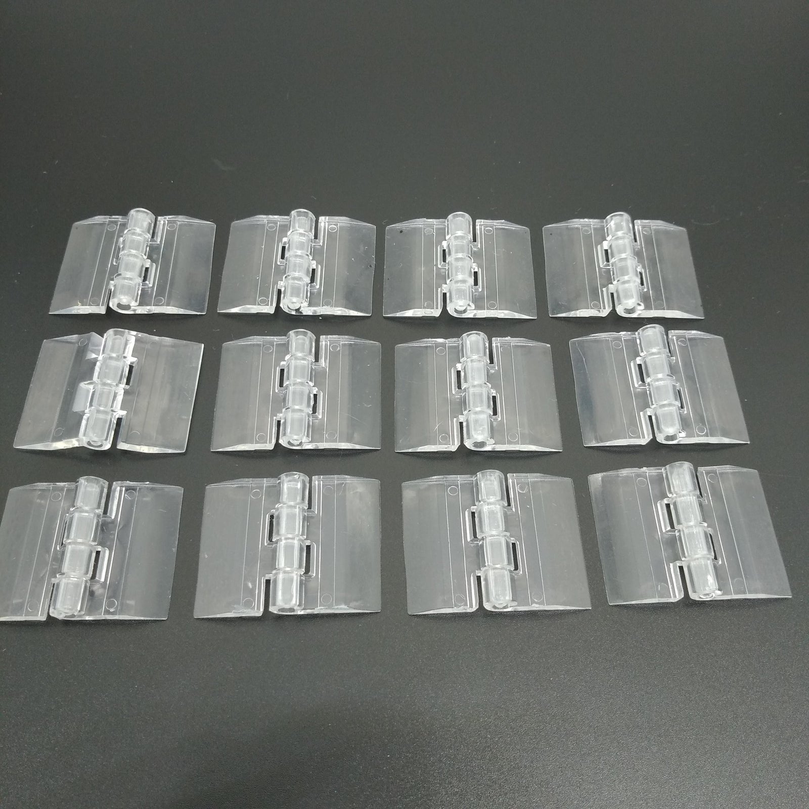 US Stock 12pcs Clear PMMA Acrylic Plastic Folding PMMA Hinge 25 x 33mm