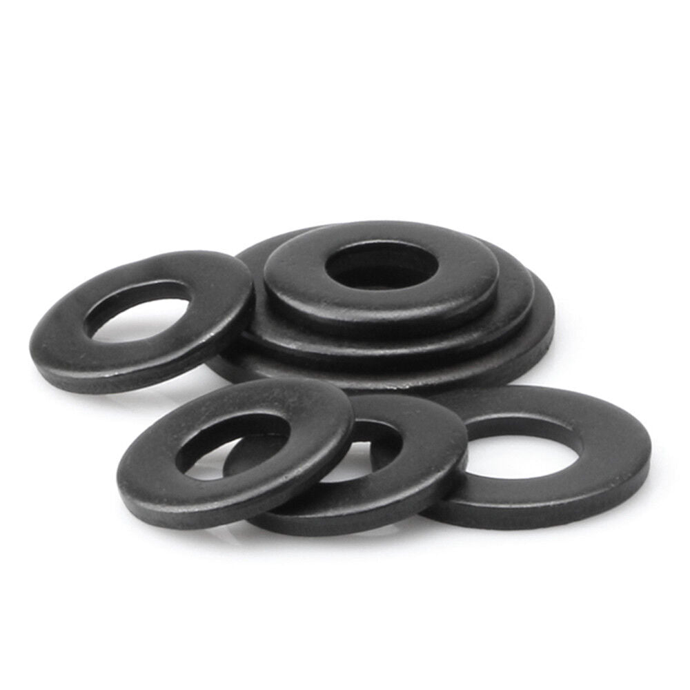 500pcs M2.5 x 5mm x 0.5mm Black Carbon Steel Metric Flat Washers Plain Gasket