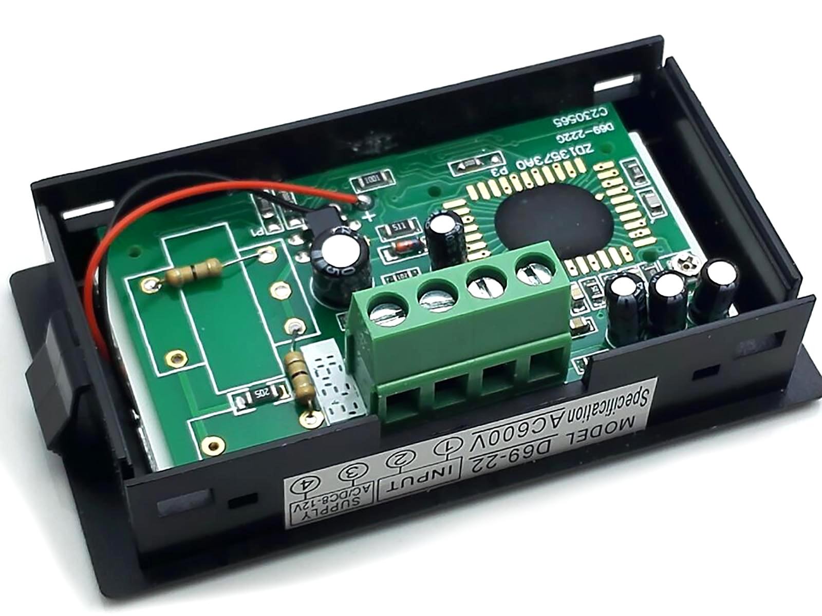 AU Stock Blue LCD Digital Volt Panel Meter Voltmeter AC 0~600V 4 Wire
