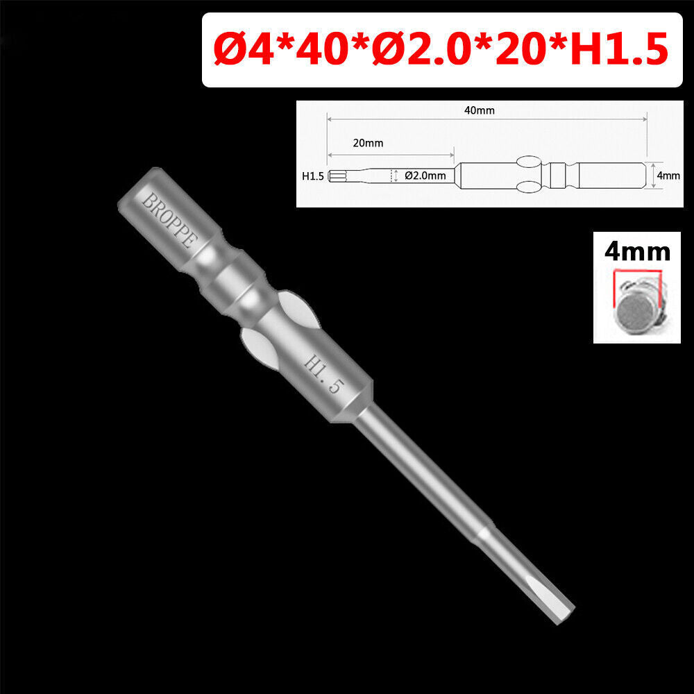 10pcs 4mm Round Shank Hex Bits H1.5 Set Fit for 800 Torque Electric Screwdriver