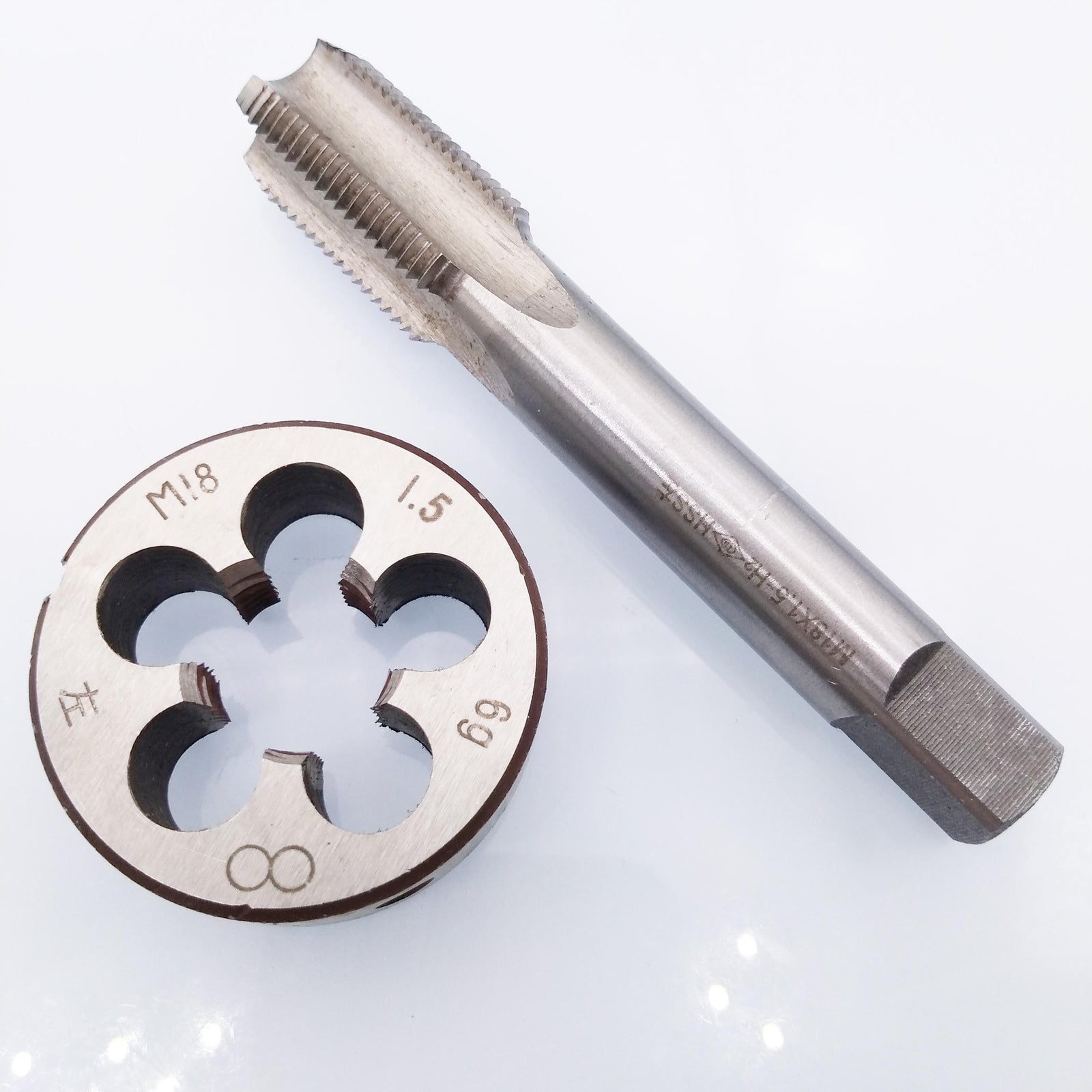 US Stock HSS M18 x 1.5mm Tap & M18 x 1.5mm Die Metric Thread Left Hand