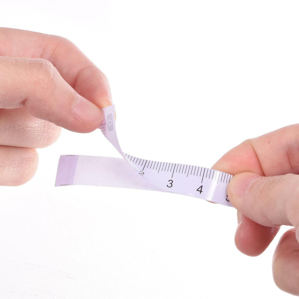 10Pcs Adhesive Tape Measure 20cm Left to Right Sticky Workbench Ruler (White)